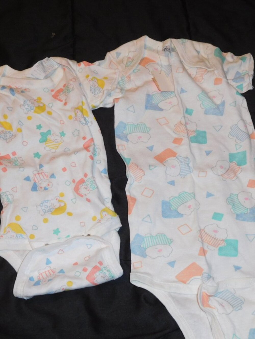 NWOT lot of 2 onesie sized Small and XL Curity and Gerber 100% cotton